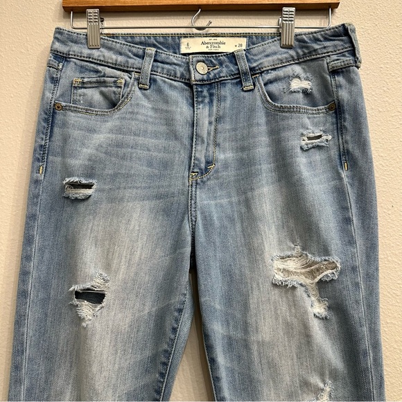 Abercrombie & Fitch Distressed Skinny High Waisted Jeans Size 28/6 - Picture 3 of 15